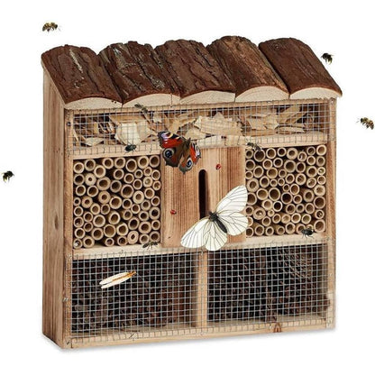 HI Insektenhotel Holz Natur 30x9,5x30 cm