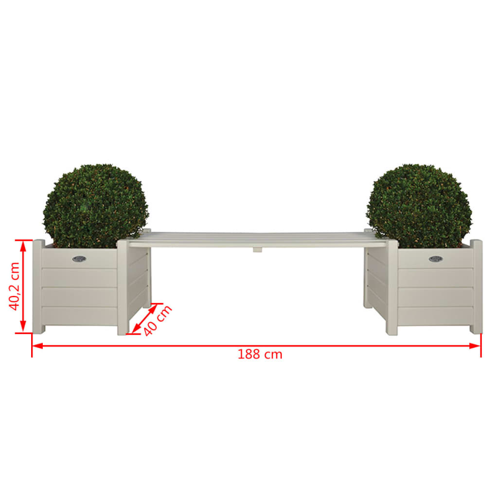 Esschert Design Pflanzkästen mit Bankbrücke weiß CF33W