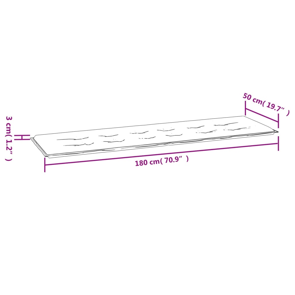 Gartenbank-Auflage Anthrazit 180x50x3 cm Oxford-Gewebe