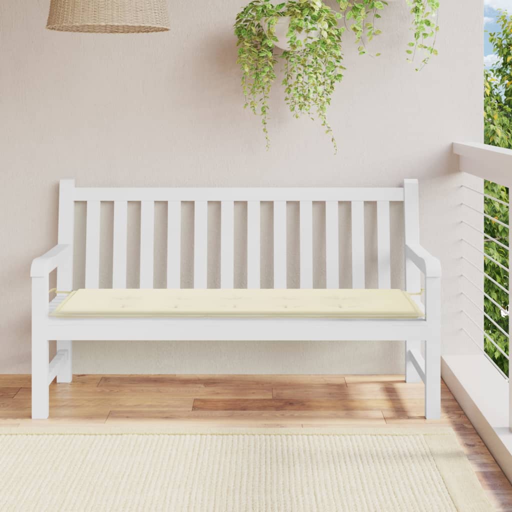 Gartenbank-Auflage Creme 150x50x3 cm Oxford-Gewebe