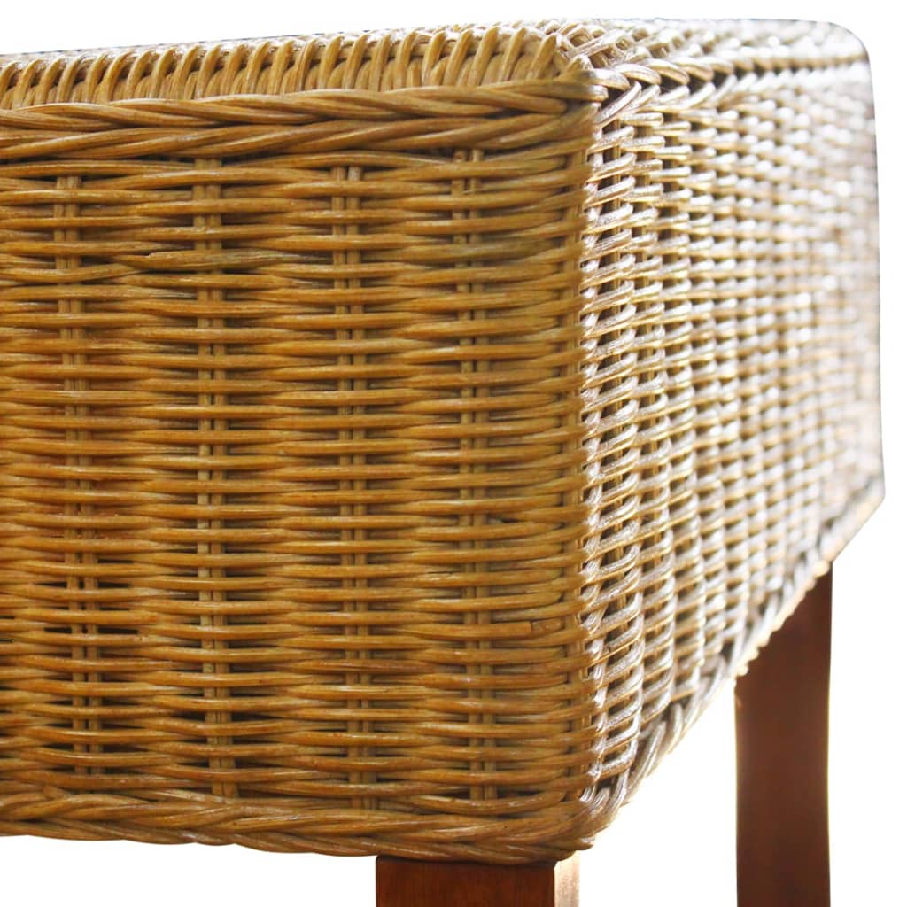 Esszimmerstühle 2 Stk. Braun Natürliches Rattan