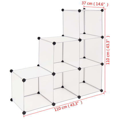 Regalsystem Würfel-Regal mit 6 Fächern Weiß