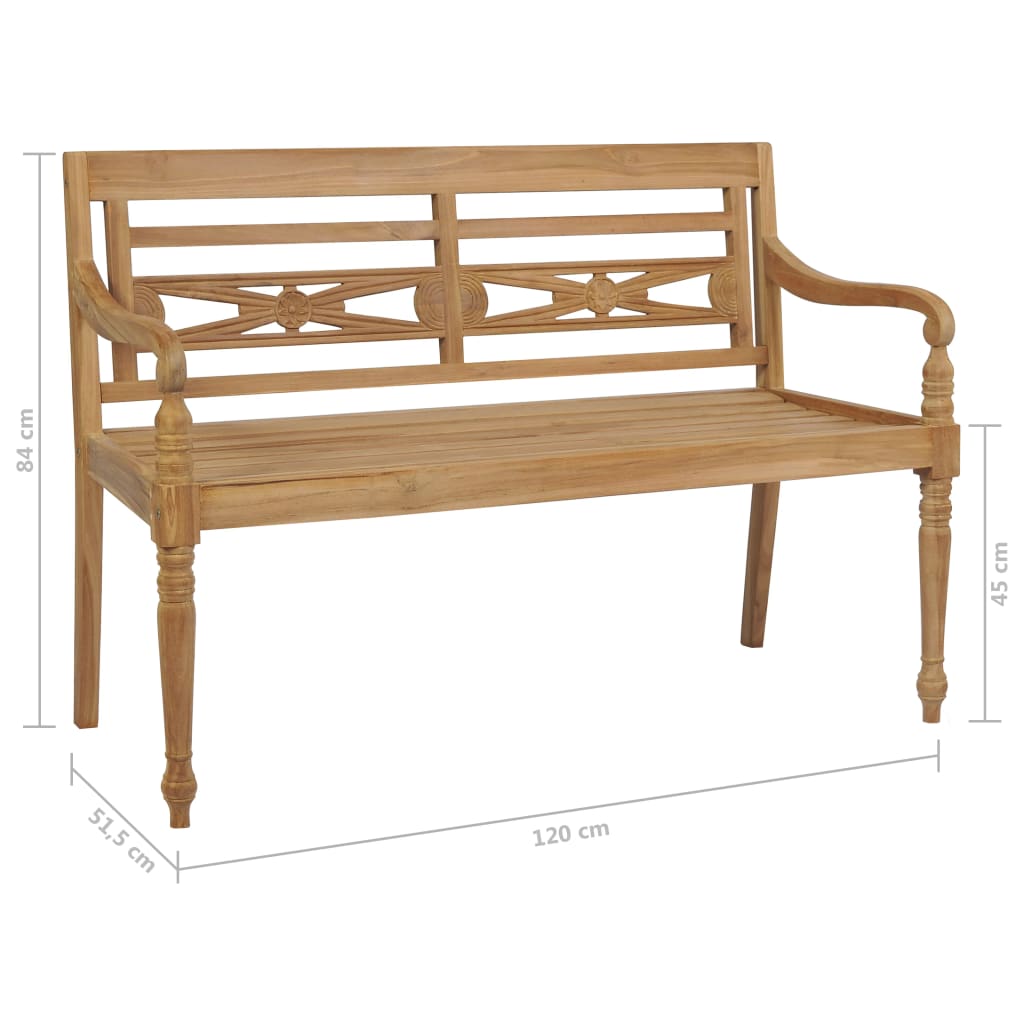 Batavia-Sitzbank 120 cm Teak