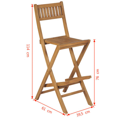 Klappbare Garten-Barhocker 2 Stk. Massivholz Teak