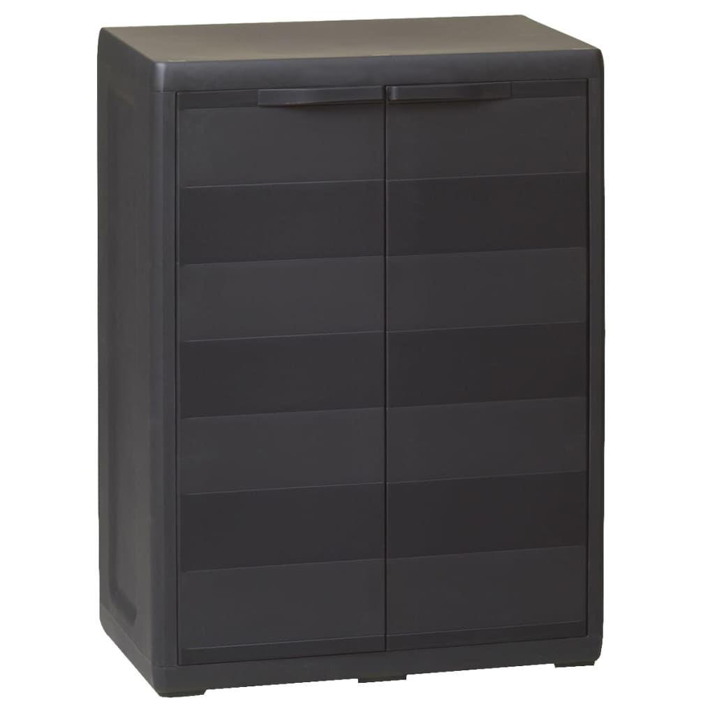 Gartenschrank mit 1 Regal Schwarz