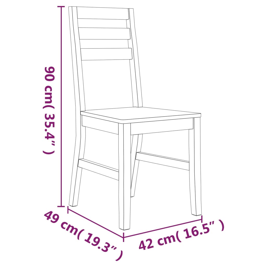 Esszimmerstühle 2 Stk. Massivholz Akazie