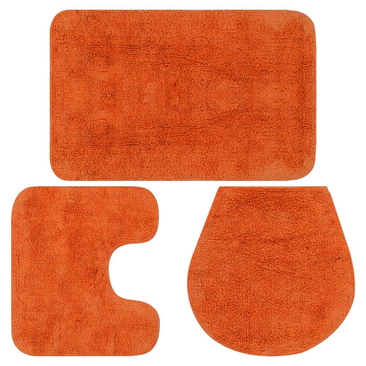 Badematten-Set 3-tlg. Stoff Orange