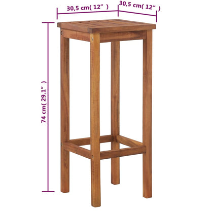 Barhocker 2 Stk. Massivholz Akazie