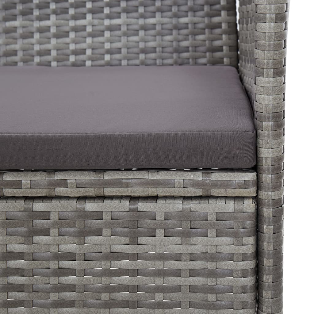 Gartenbank 105 cm Poly Rattan Grau