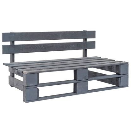 Outdoor-Bank Paletten Holz Grau