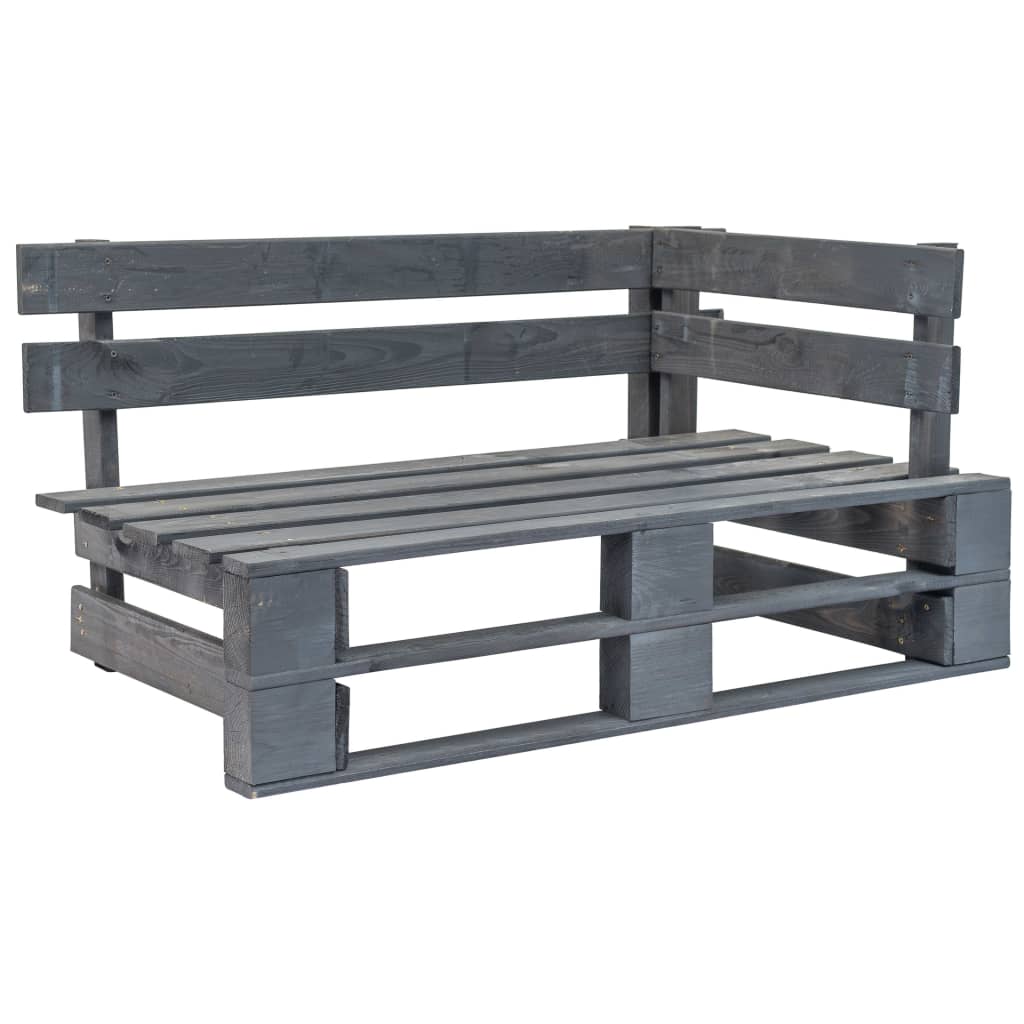 Outdoor-Eckbank Paletten Holz Grau