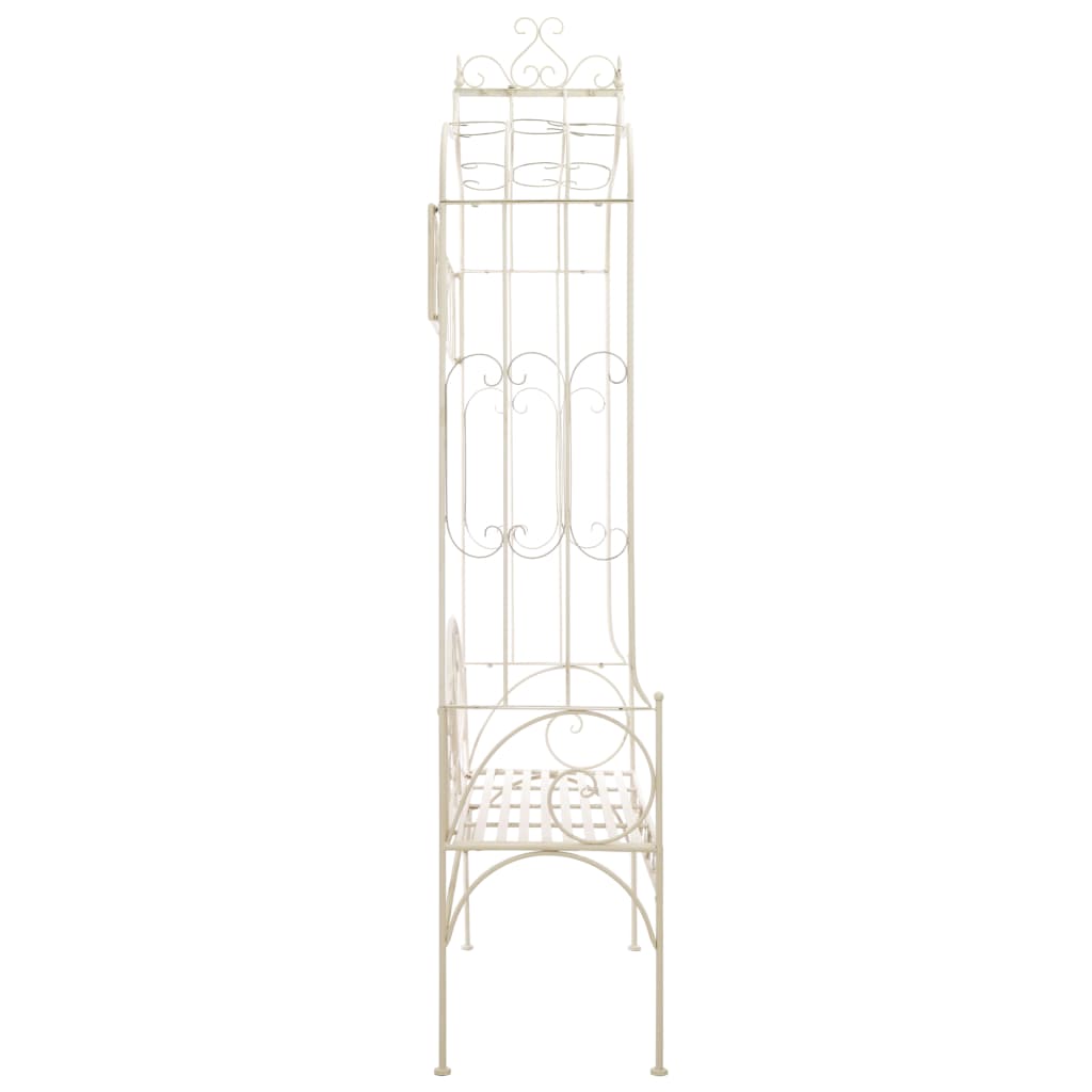 Gartenbank 122 cm Eisen Antik Weiß