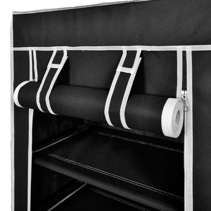 Schuhschrank Schuhregal Schuhablage 5 Schicht 58 x 28 x 106 cm Schwarz