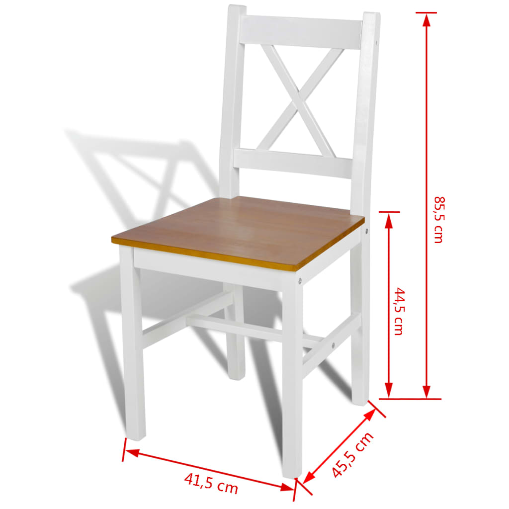 Esszimmerstühle 2 Stk. Weiß Kiefernholz