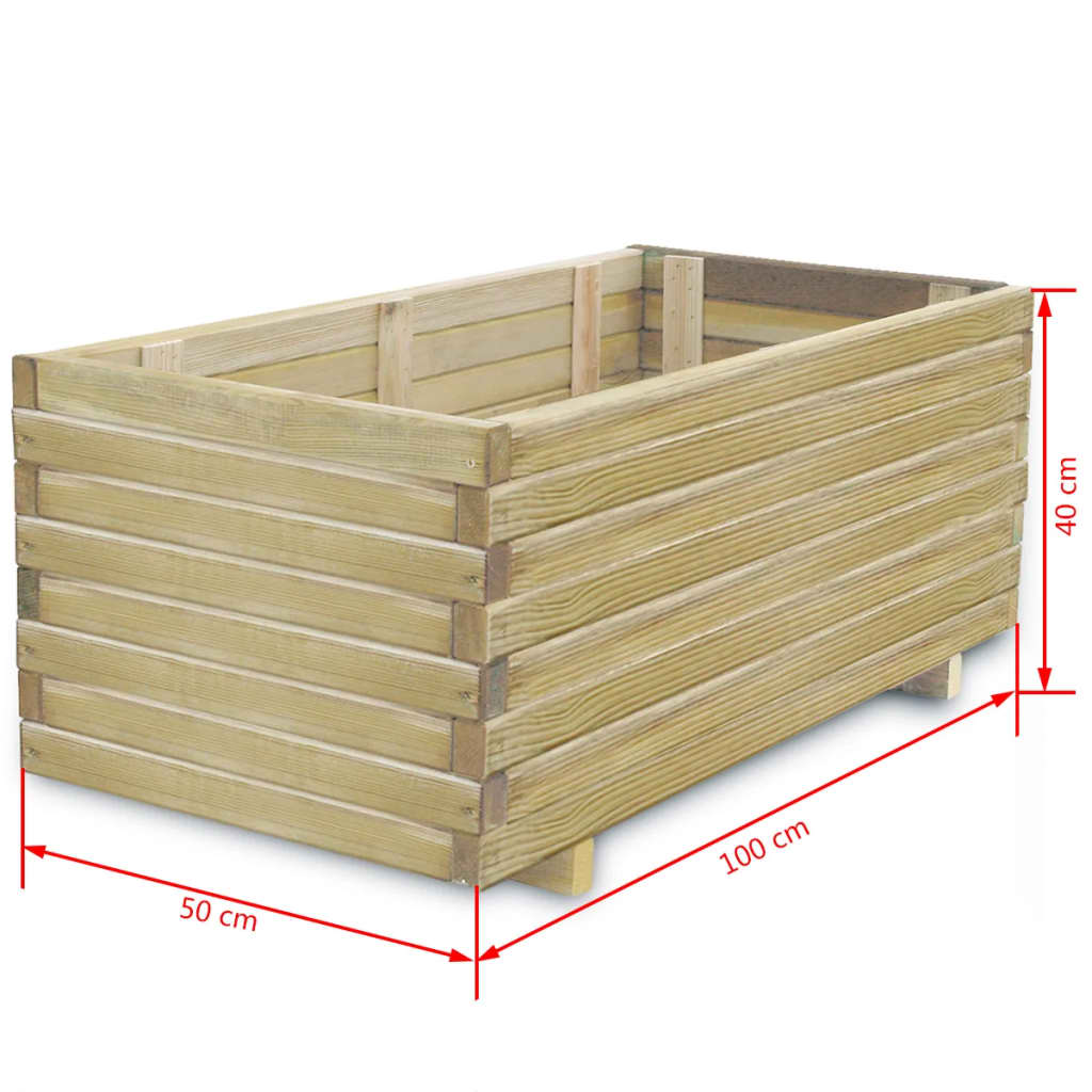 Hochbeet 100x50x40 cm Holz Rechteckig