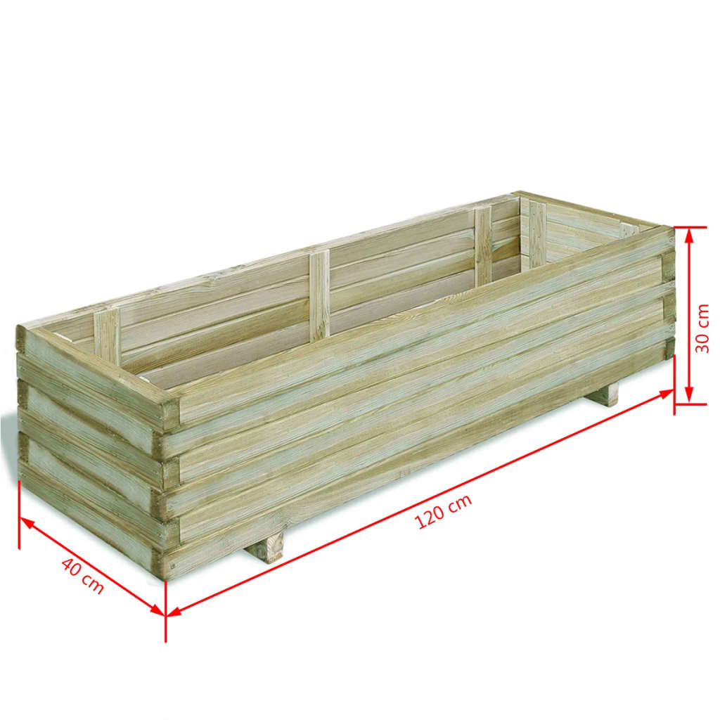 Hochbeet 120x40x30 cm Holz Rechteckig