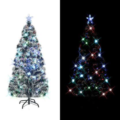 Weihnachtsbaum mit Beleuchtung und Ständer 150 cm Glasfaser