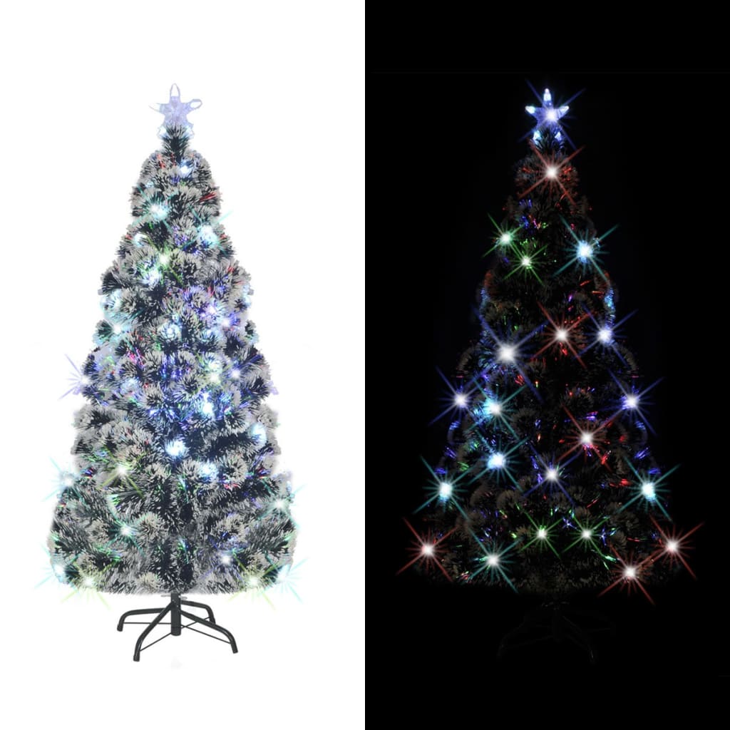 Weihnachtsbaum mit Beleuchtung und Ständer 180 cm Glasfaser