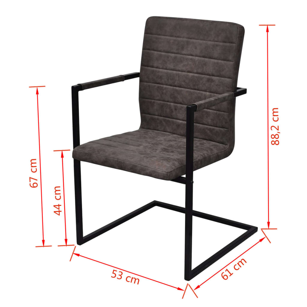 Freischwinger 6 Stk. Braun Kunstleder