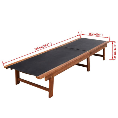 Sonnenliegen 2 Stk. mit Tisch Akazie Massivholz und Textilene