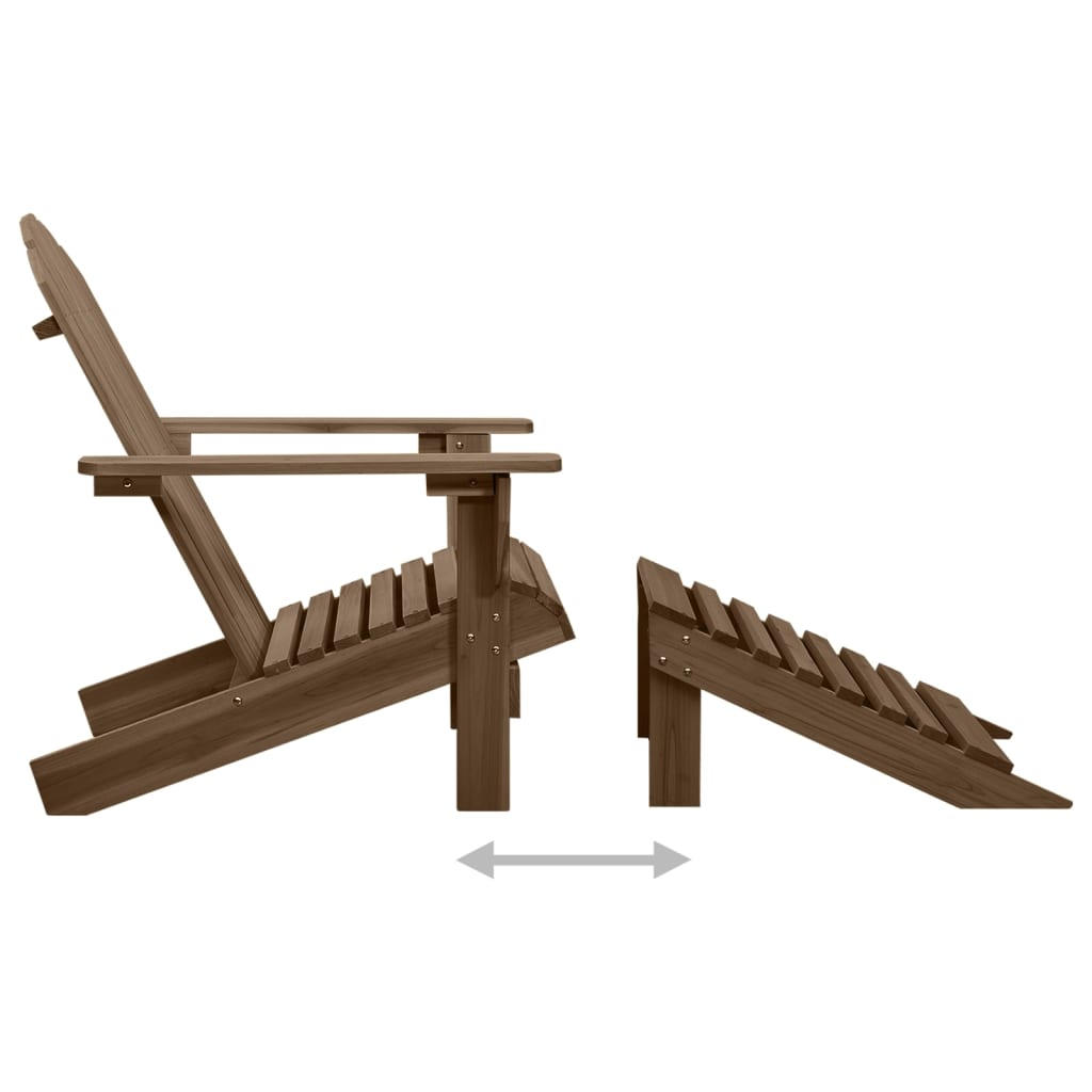 Gartensessel mit Fußstütze Holz Braun