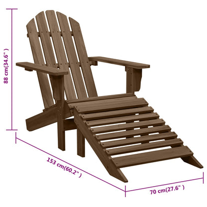 Gartensessel mit Fußstütze Holz Braun