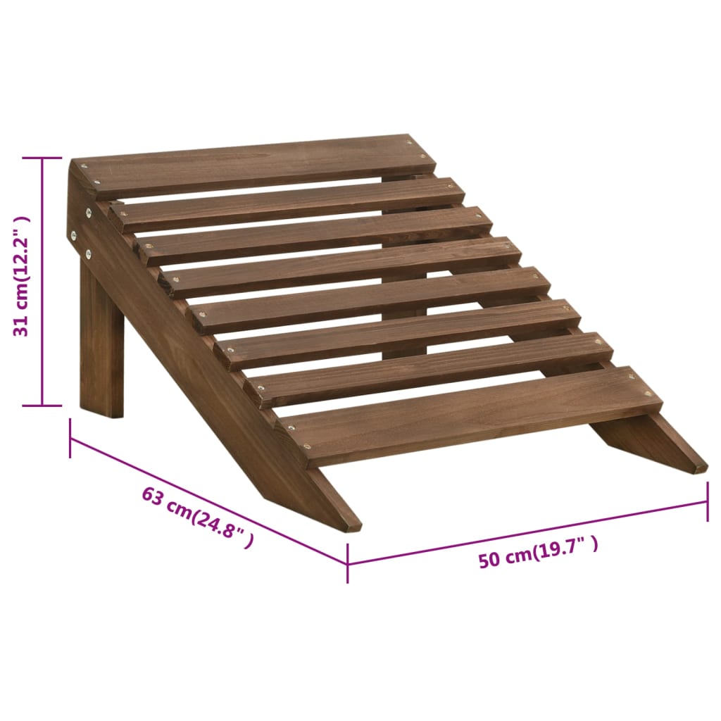 Gartensessel mit Fußstütze Holz Braun