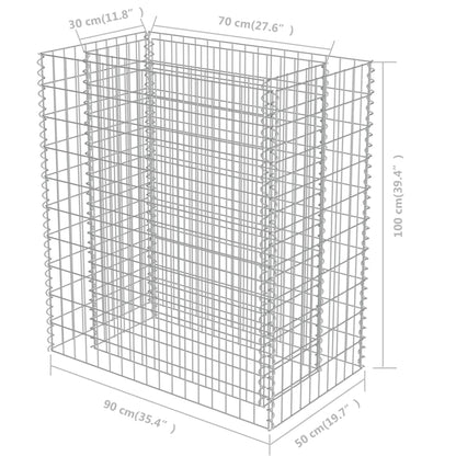 vidaXL Gabionen-Hochbeet Verzinkter Stahl 90×50×100 cm