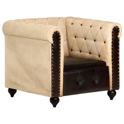 Chesterfield-Sessel Braun Echtleder