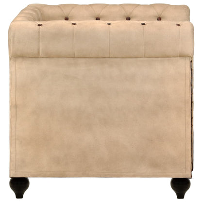 Chesterfield-Sessel Braun Echtleder