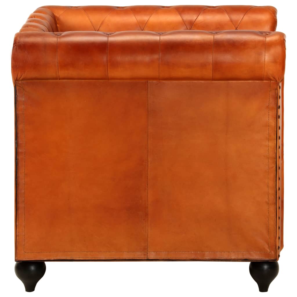 Chesterfield-Sessel Hellbraun Echtleder