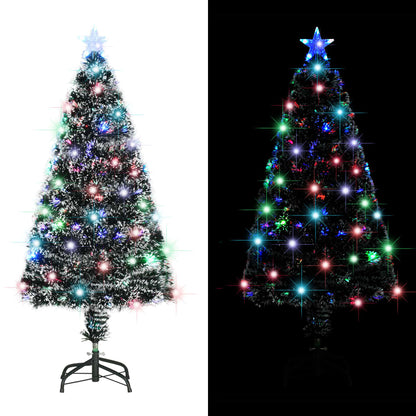 Weihnachtsbaum mit Beleuchtung und Ständer 120 cm Glasfaser