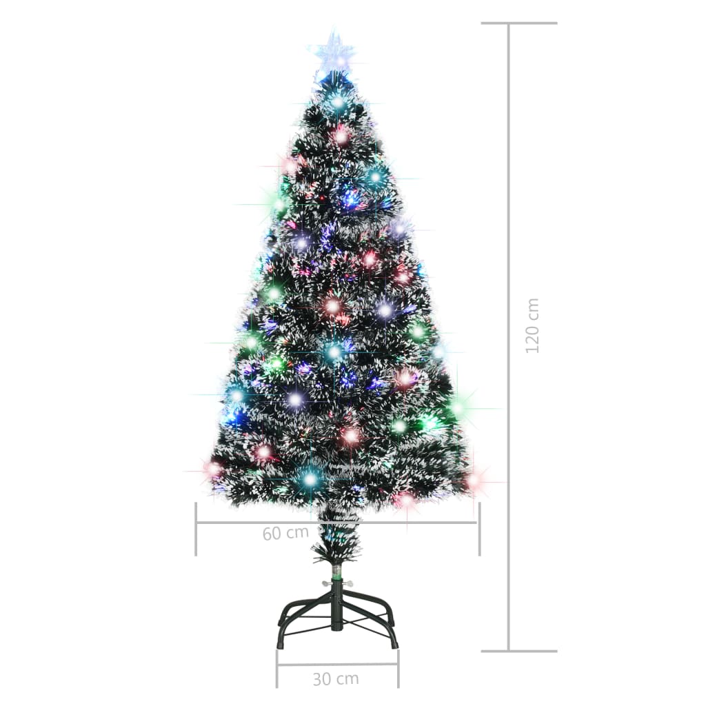 Weihnachtsbaum mit Beleuchtung und Ständer 120 cm Glasfaser