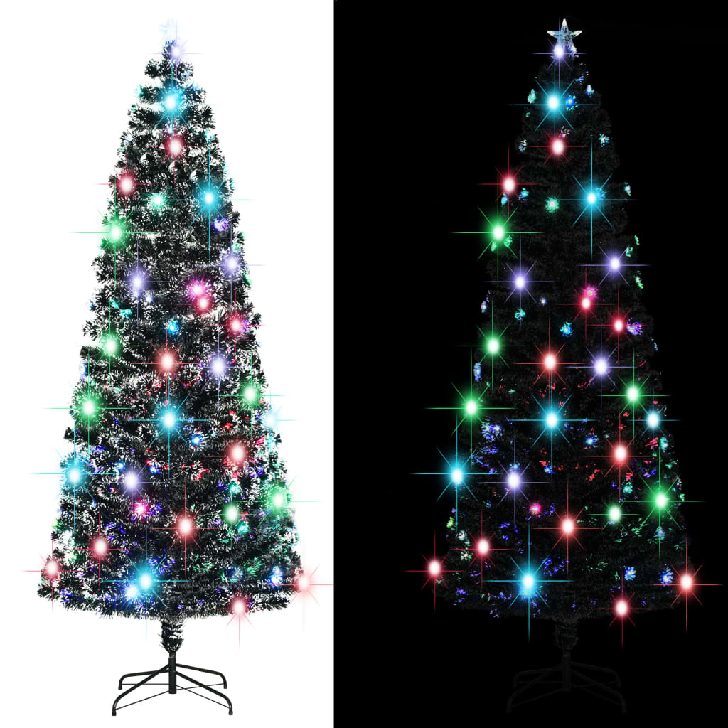 Weihnachtsbaum mit Beleuchtung und Ständer 240 cm Glasfaser