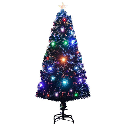 Weihnachtsbaum mit Beleuchtung und Ständer 120 cm Glasfaser