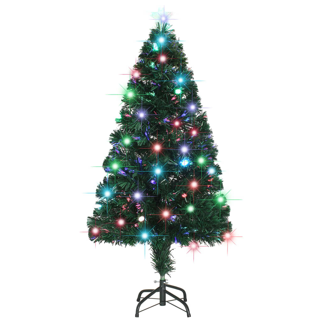 Weihnachtsbaum mit Beleuchtung und Ständer 120 cm Glasfaser