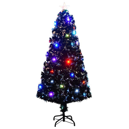 Weihnachtsbaum mit Beleuchtung und Ständer 150 cm Glasfaser