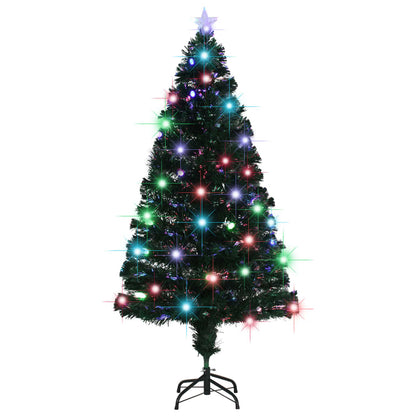 Weihnachtsbaum mit Beleuchtung und Ständer 150 cm Glasfaser