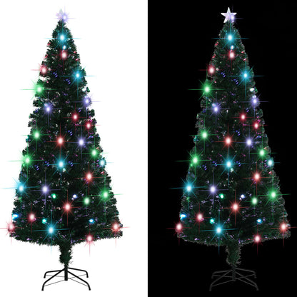 Weihnachtsbaum mit Beleuchtung und Ständer 210 cm Glasfaser