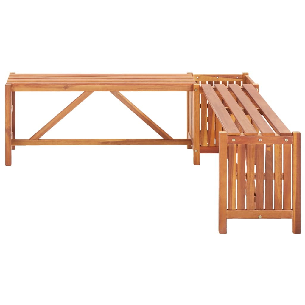 Garten-Eckbank mit Pflanzkübel 117×117×40 cm Massivholz Akazie