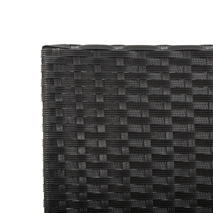 Gartenbank mit Auflagen 176 cm Schwarz Poly Rattan