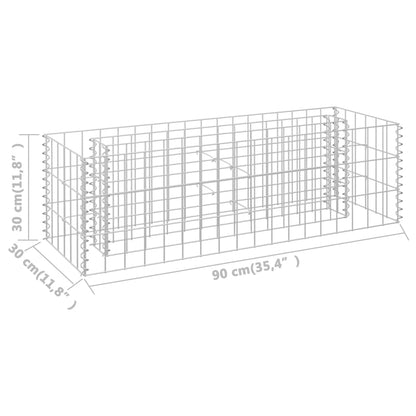 vidaXL Gabionen-Hochbeet Verzinkter Stahl 90×30×30 cm