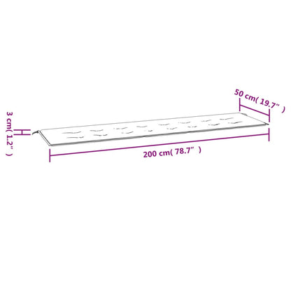 Gartenbank-Auflage Grau 200x50x3 cm Oxford-Gewebe