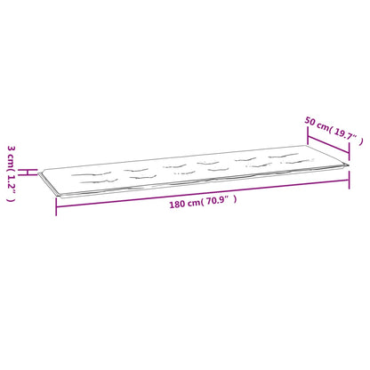 Gartenbank-Auflage Schwarz 180x50x3 cm Oxford-Gewebe