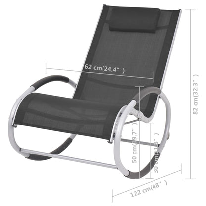 Garden-Schaukelstuhl Schwarz Textilene