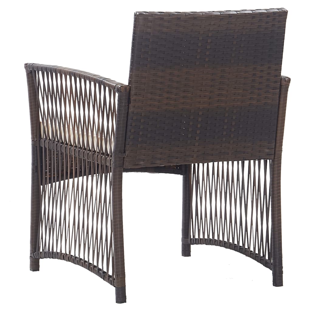 Gartensessel mit Sitzkissen 2 Stk. Braun Poly Rattan