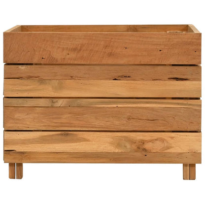 Hochbeet 50x40x38 cm Teak Altholz und Stahl