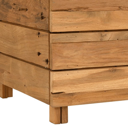 Hochbeet 50x40x38 cm Teak Altholz und Stahl