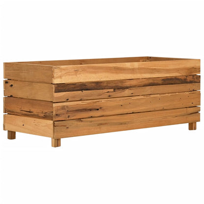 Hochbeet 100x40x38 cm Teak Altholz und Stahl