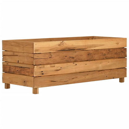 Hochbeet 100x40x38 cm Teak Altholz und Stahl